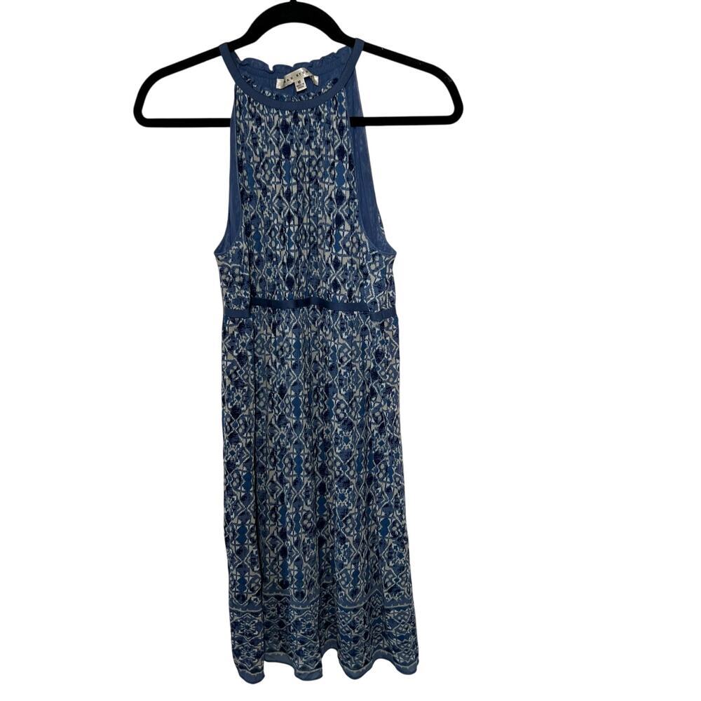 Max Studio Women's Sleeveless Blue Paisley‎ Dress Size Medium
